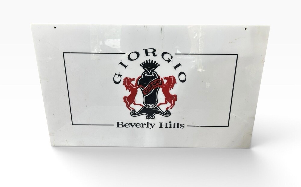 Vintage Giorgio Beverly Hills Perfume Large Acrylic Store Display Sign Heavy
